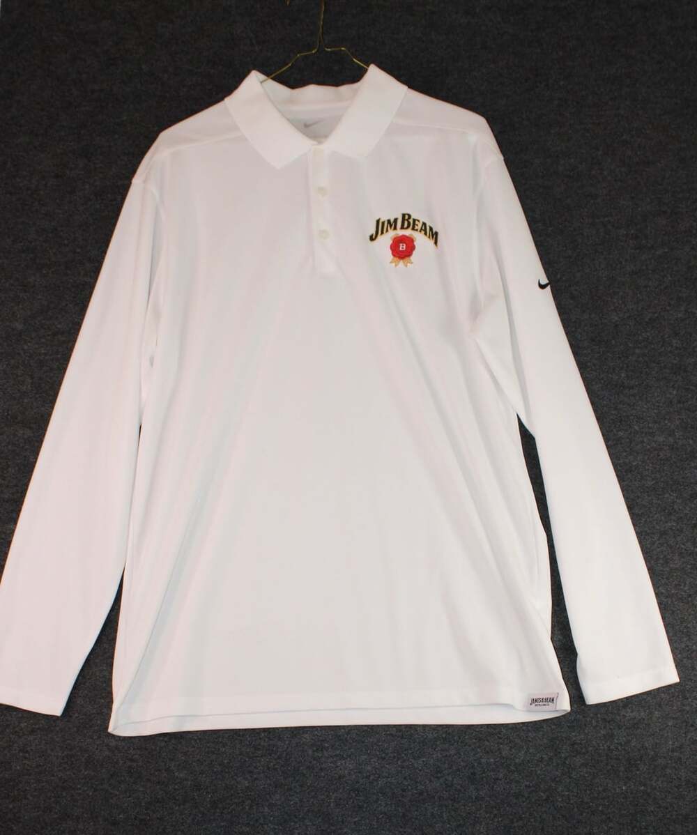Nike Jim Beam Embroidered Long Sleeve Golf Dri-Fit Polo Shirt